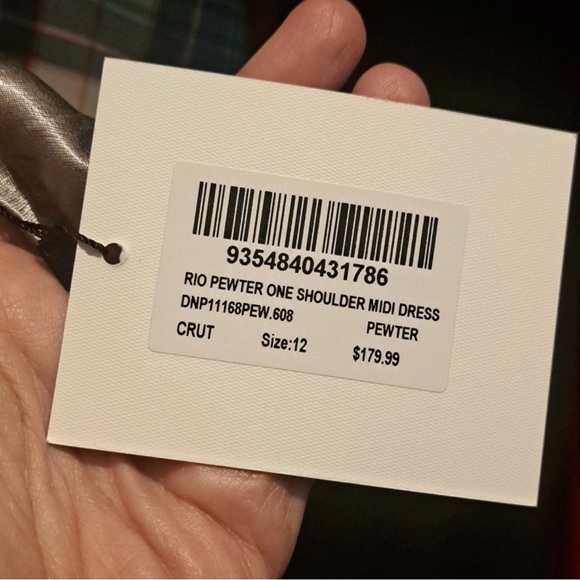 NWT Dissh Rio Pewter One Shoulder Dress US Size 8 - Picture 5 of 6